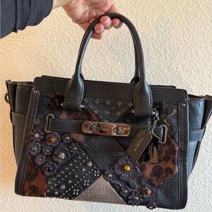 RARE Coach Embellished Patchwork Leather Handbag FREE SHIPPING